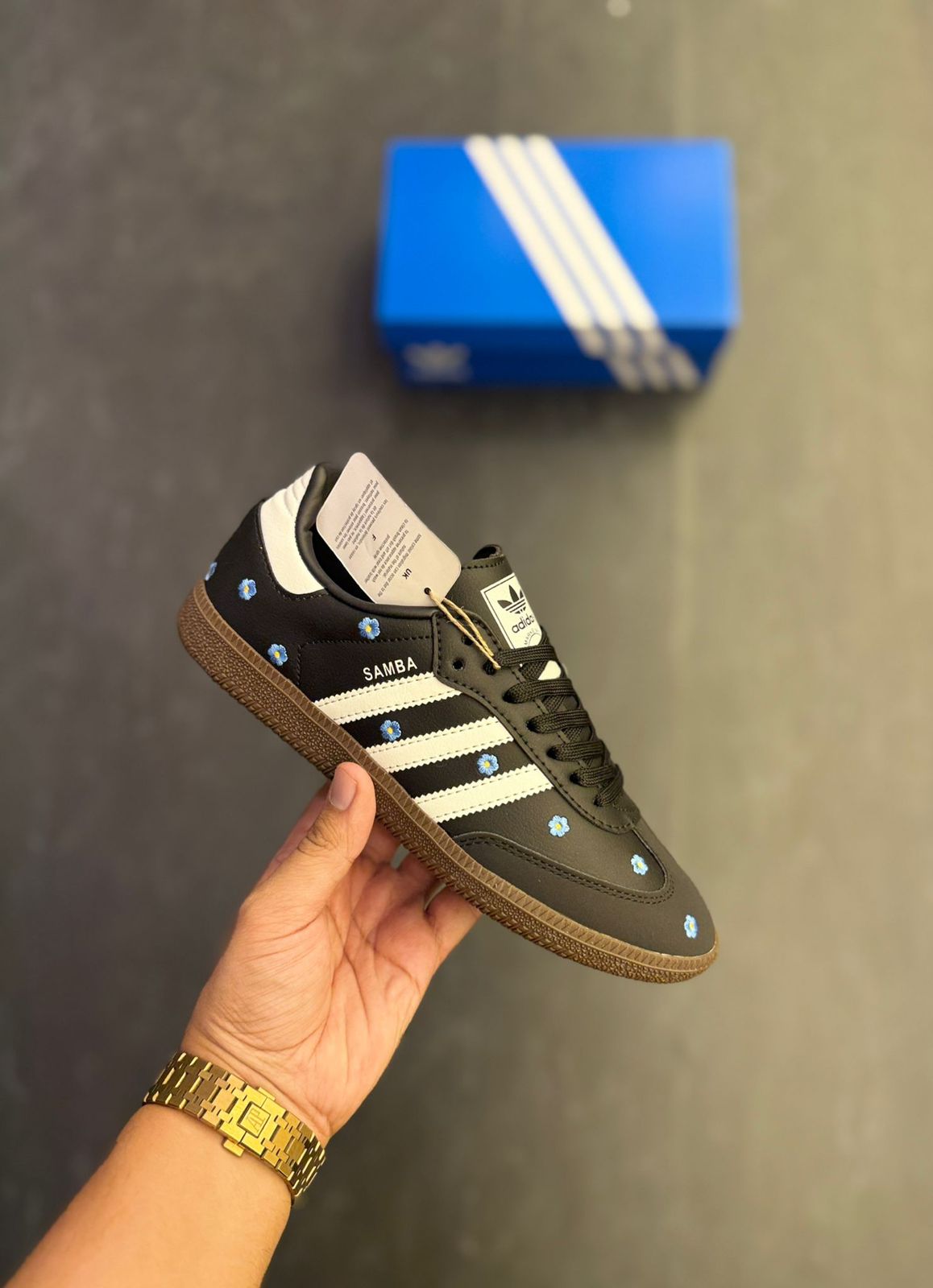 FIRST COPY ADIDAS SAMBA BLACK FLORAL - Image 7