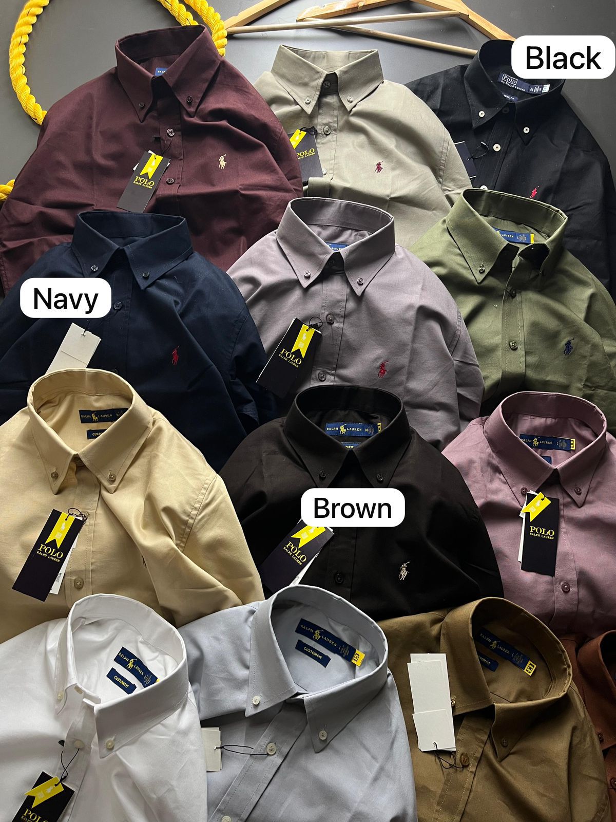 FIRST COPY RALPH LAUREN PLAIN SHIRT - Image 9