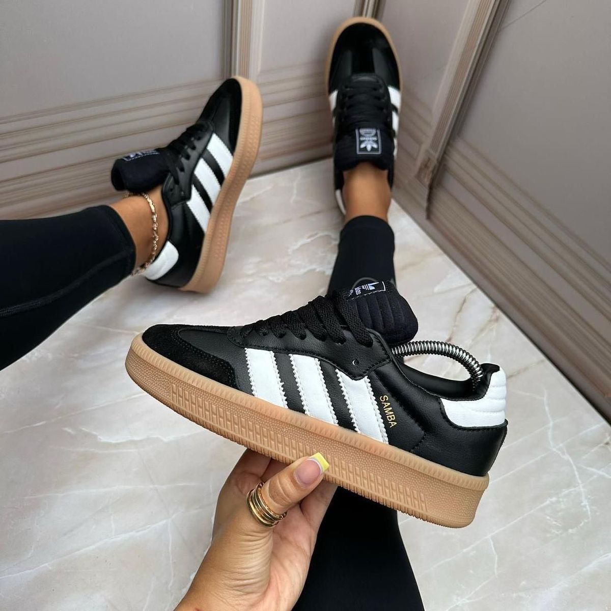 FIRST COPY ADIDAS SAMBA XLG GUM BLACK FOR GIRLS - Image 5