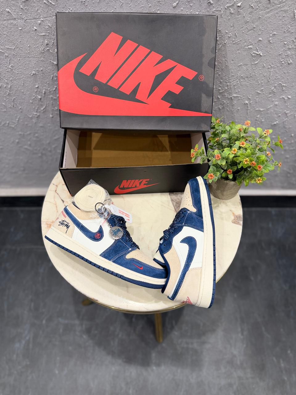 First Copy Air Jordans Retro 1 Low x Stussy Sneakers - Image 2