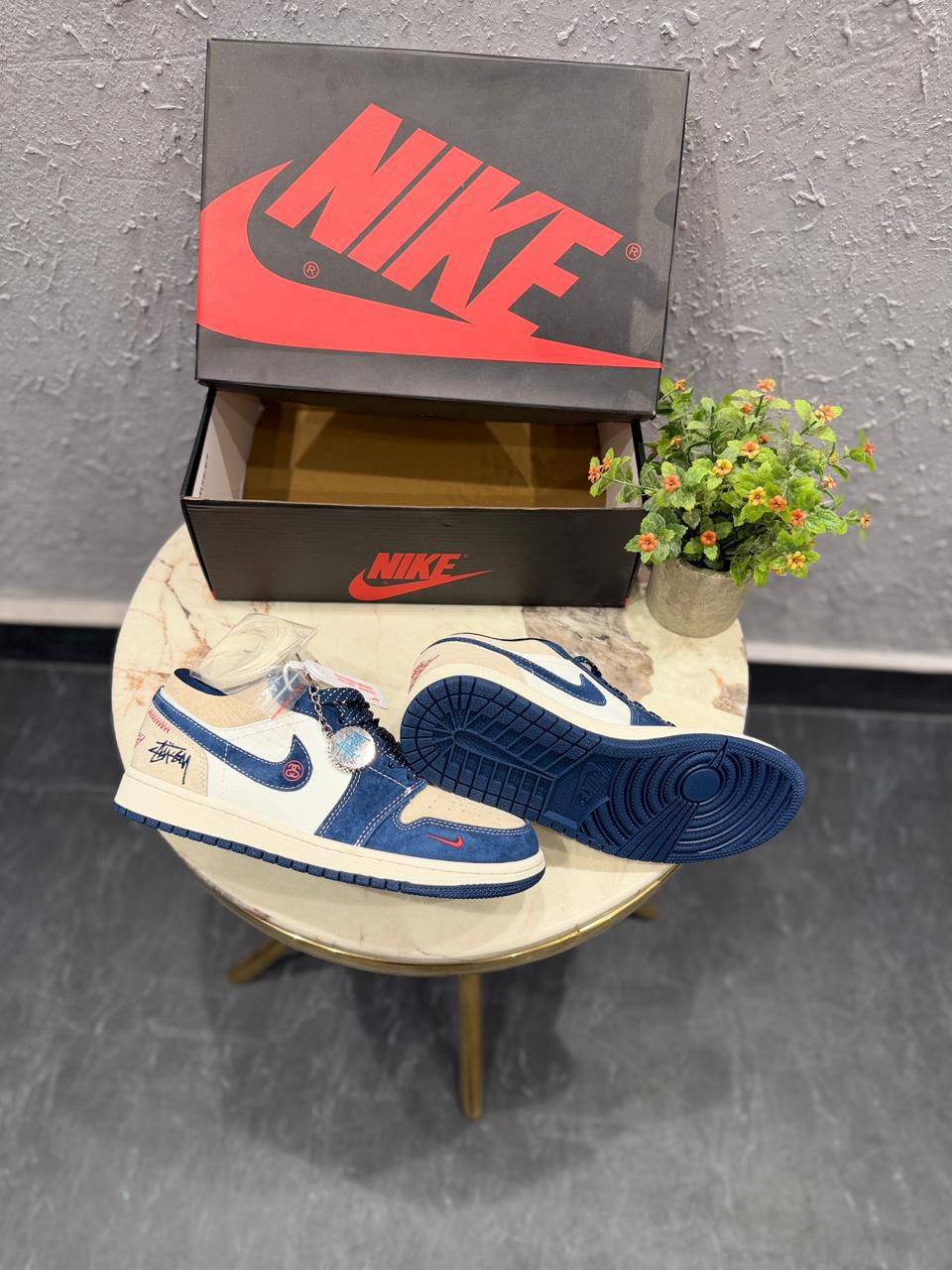 First Copy Air Jordans Retro 1 Low x Stussy Sneakers - Image 4