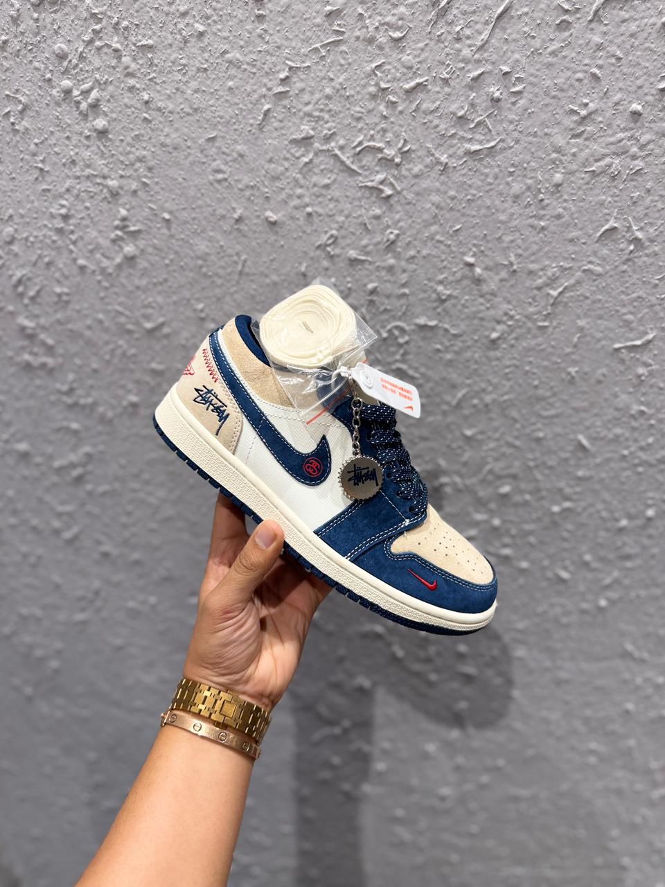 First Copy Air Jordans Retro 1 Low x Stussy Sneakers