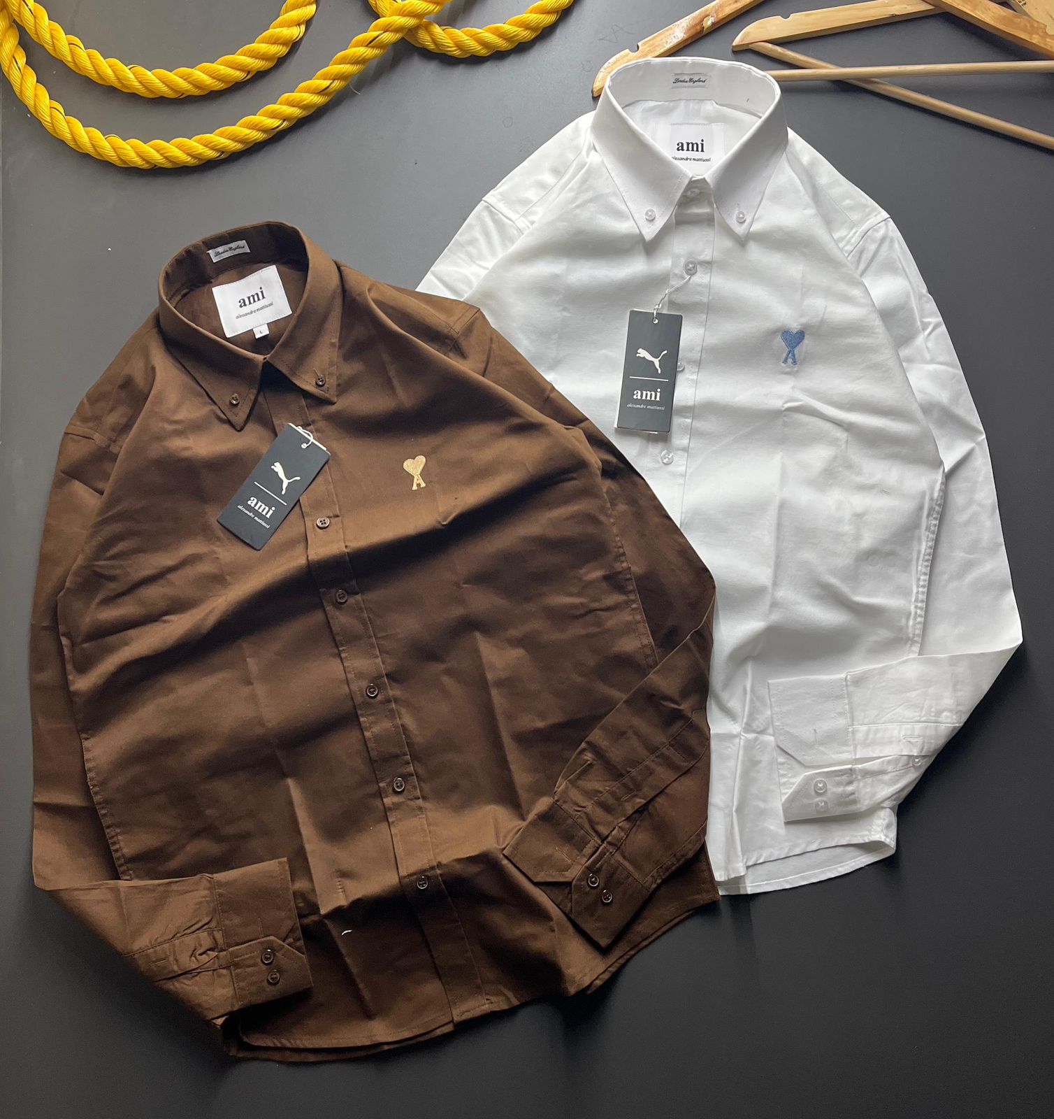 First Copy AMI Cotton Plain Shirt - Image 8