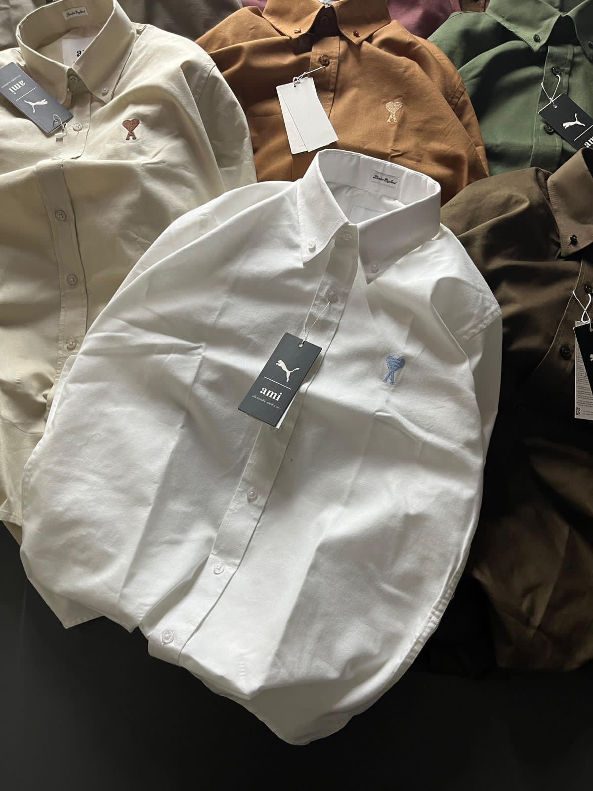 First Copy AMI Cotton Plain Shirt - Image 5