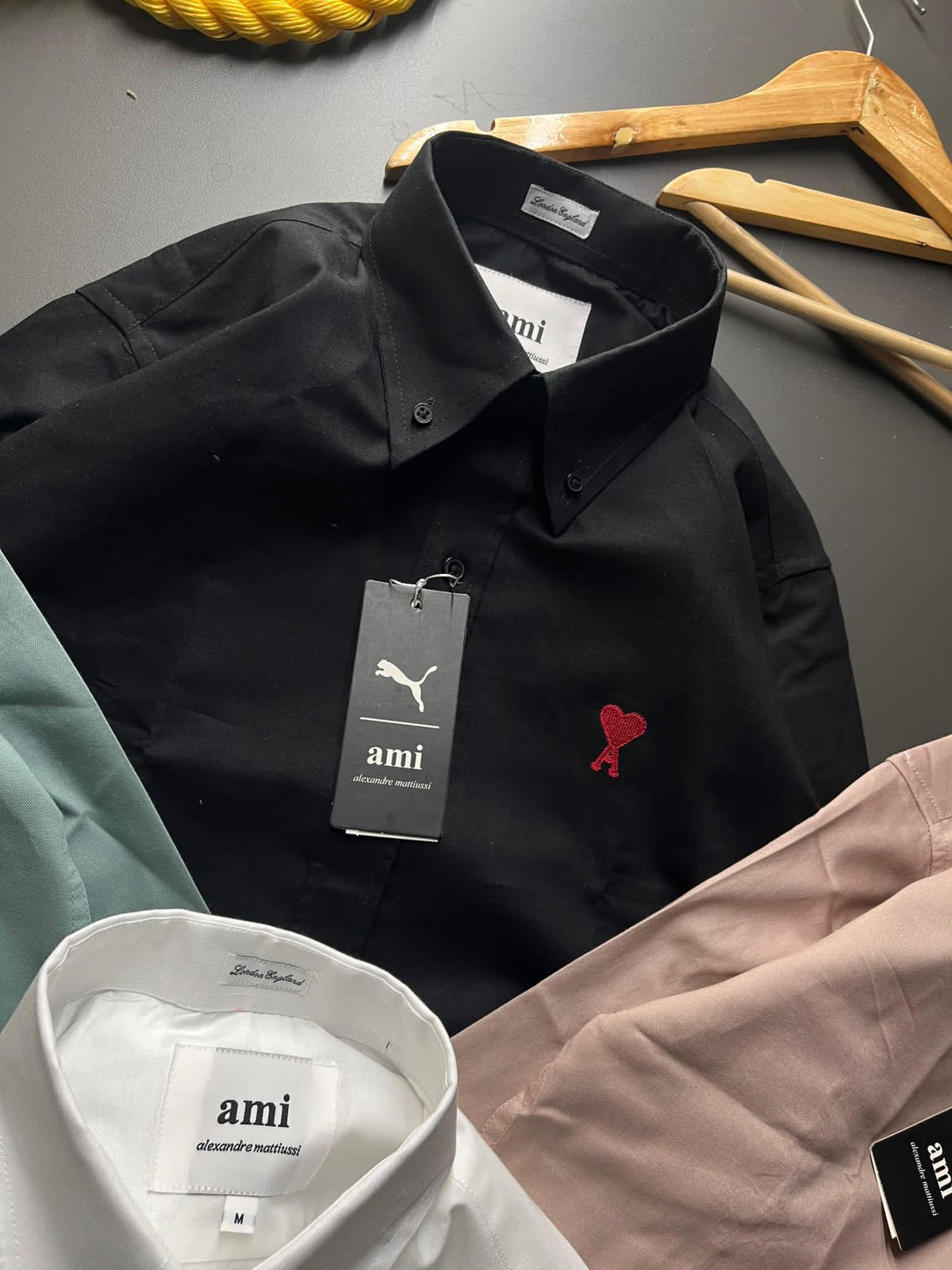 First Copy AMI Cotton Plain Shirt - Image 11