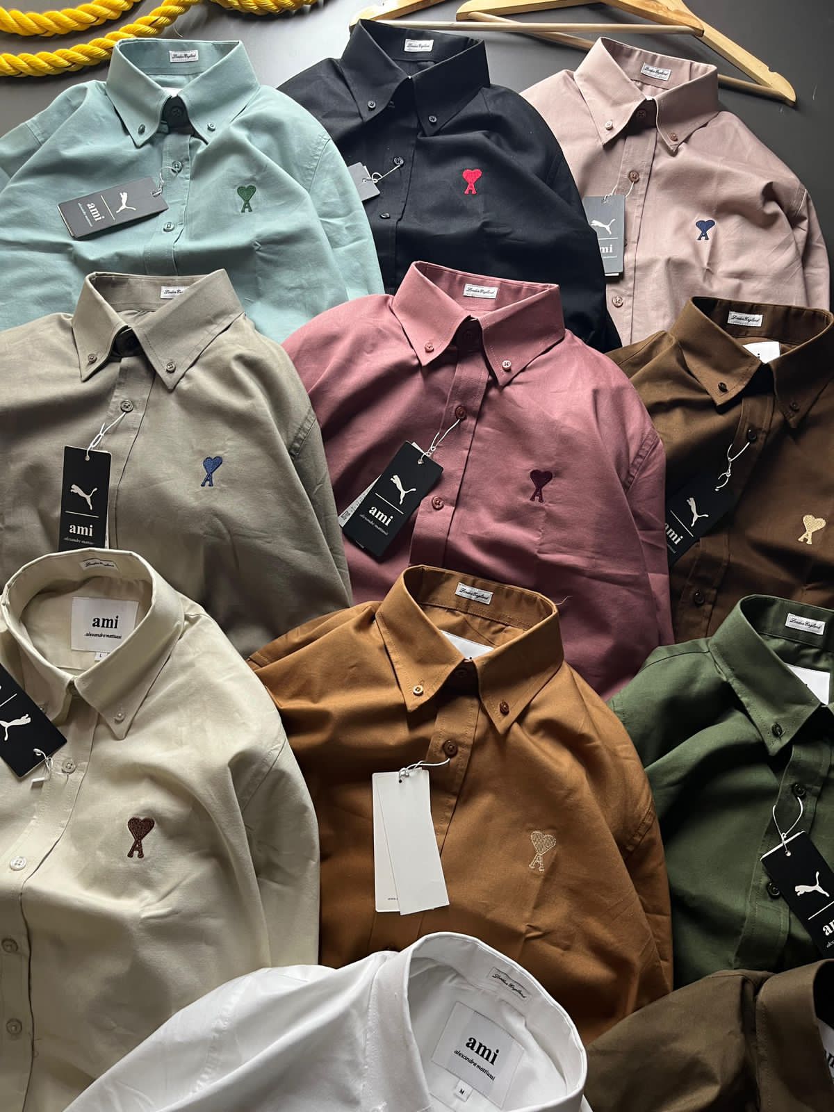 First Copy AMI Cotton Plain Shirt - Image 6