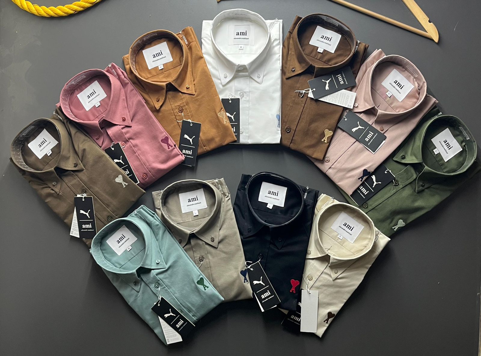 First Copy AMI Cotton Plain Shirt - Image 9