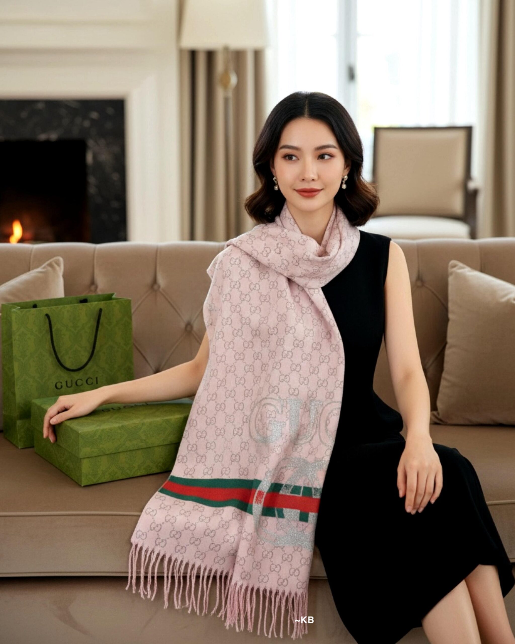 First Copy Gucci GG Initial Scarf