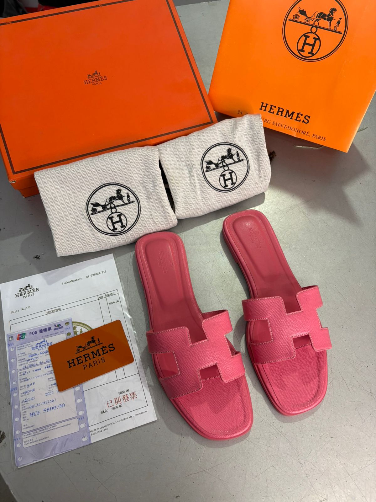 First Copy Hermes Pink Flat Sandal