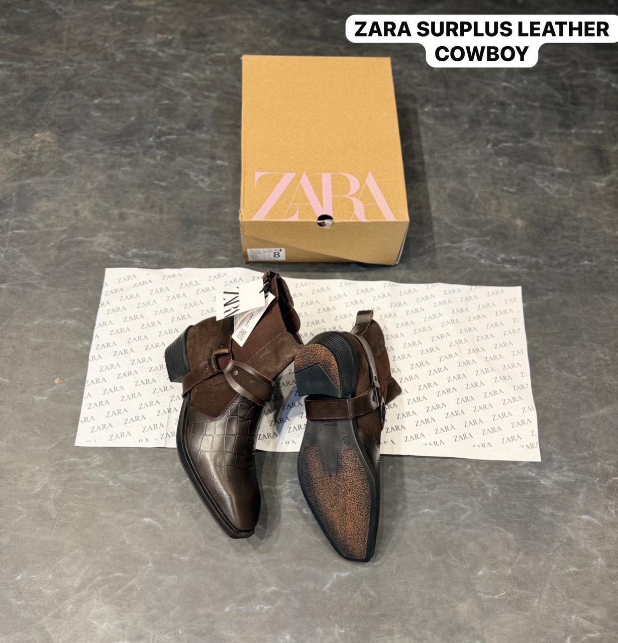 First Copy Zara Cowboy Brown Boots - Image 4