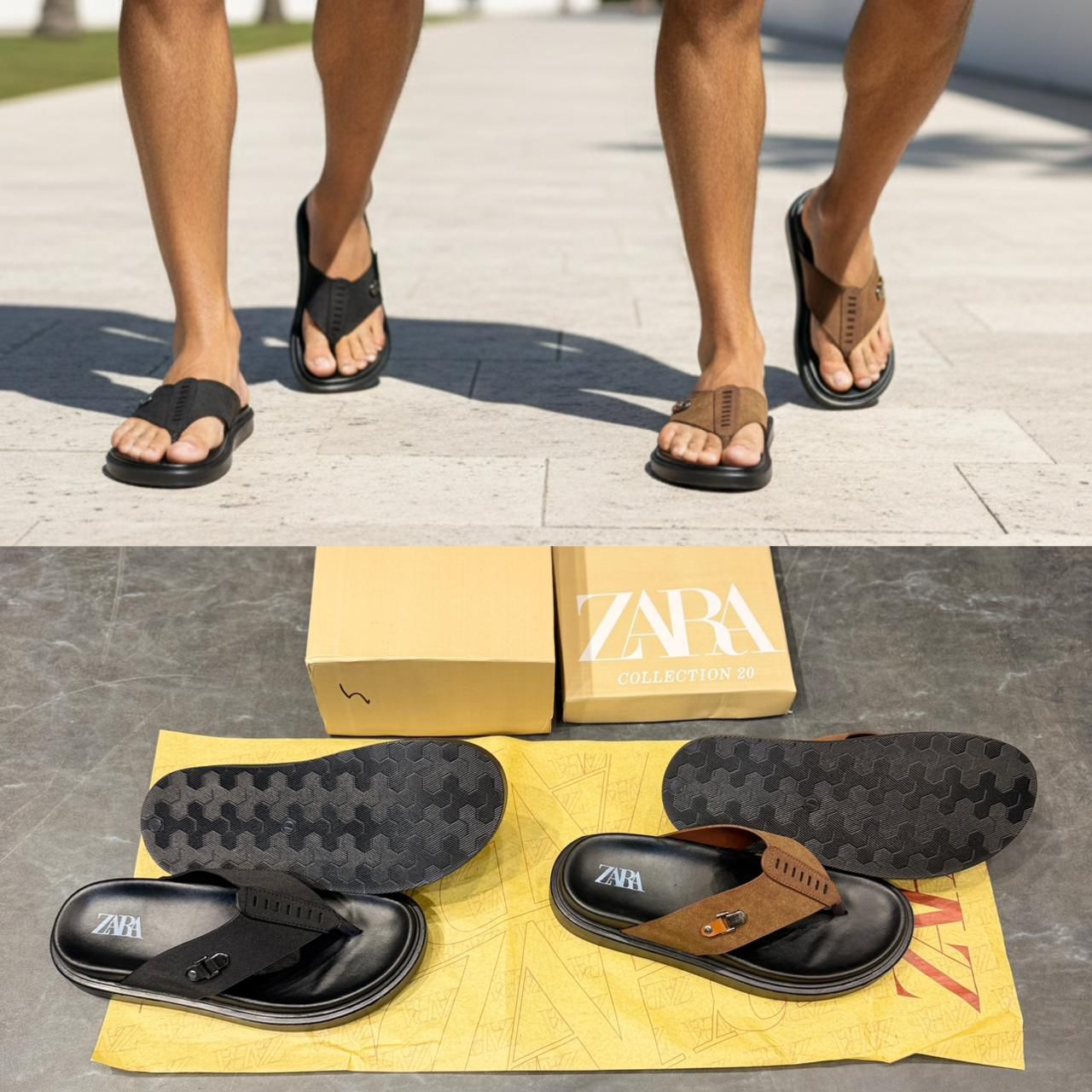 First Copy Zara Leather Slippers - Image 4