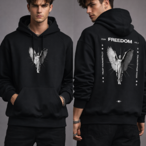 Freedom Black Hoodie Streetwear