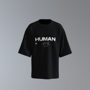 Human Concept Black Oversized Tees